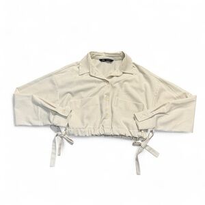 Zara Cream Button-Up Top